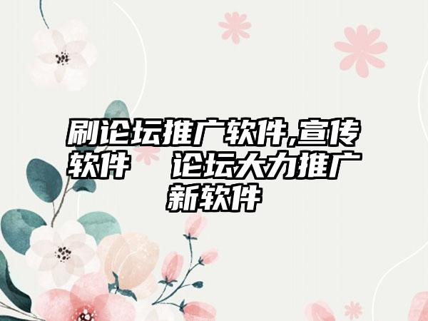 刷论坛推广软件,宣传软件  论坛大力推广新软件