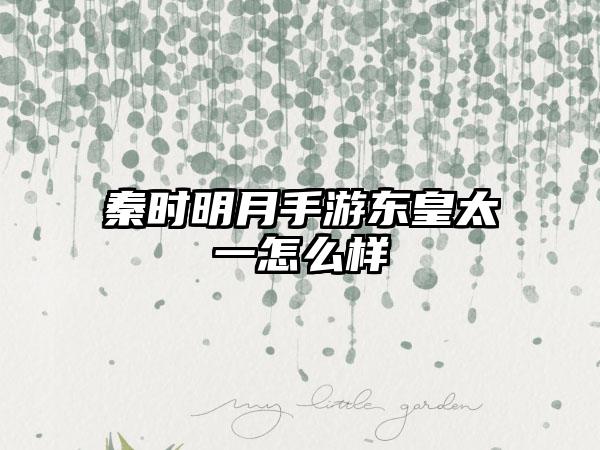 秦时明月手游东皇太一怎么样