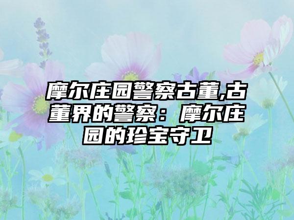 摩尔庄园警察古董,古董界的警察：摩尔庄园的珍宝守卫
