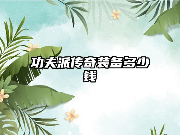 功夫派传奇装备多少钱