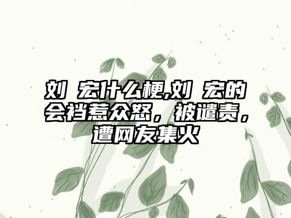 刘畊宏什么梗,刘畊宏的会裆惹众怒，被谴责，遭网友集火