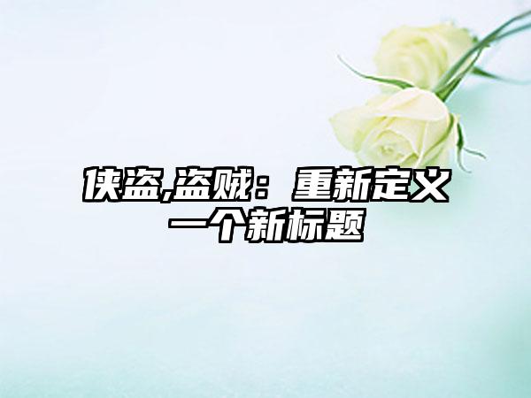 侠盗,盗贼：重新定义一个新标题