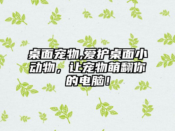 桌面宠物,爱护桌面小动物，让宠物萌翻你的电脑！
