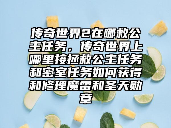传奇世界2在哪救公主任务，传奇世界上哪里接拯救公主任务和密室任务如何获得和修理魔雷和圣天勋章