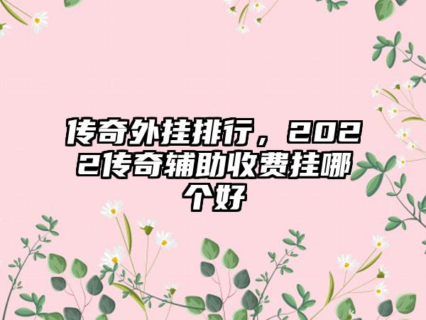 传奇外挂排行，2022传奇辅助收费挂哪个好