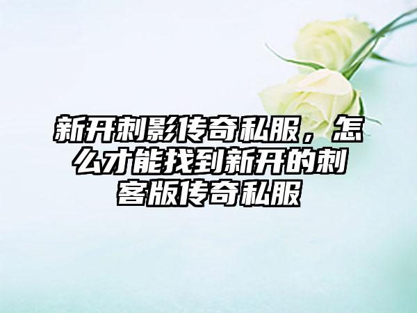 新开刺影传奇私服，怎么才能找到新开的刺客版传奇私服