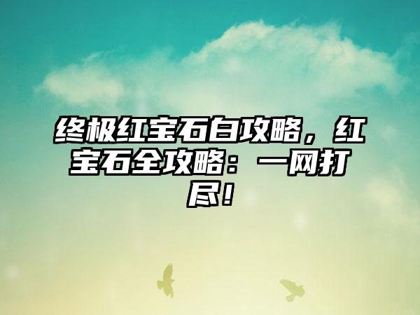 终极红宝石白攻略，红宝石全攻略：一网打尽！