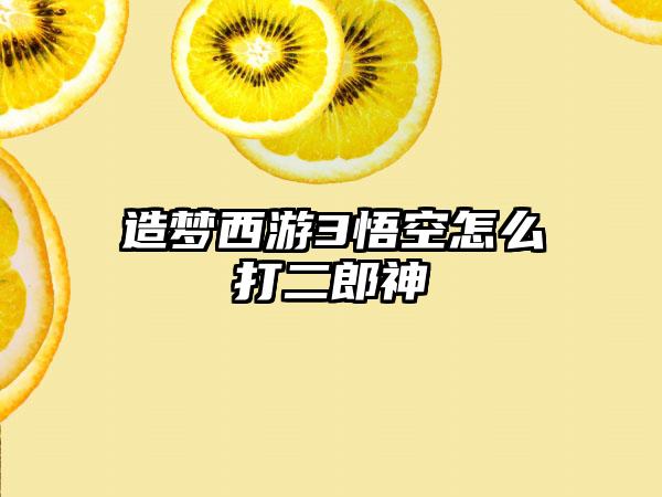 造梦西游3悟空怎么打二郎神