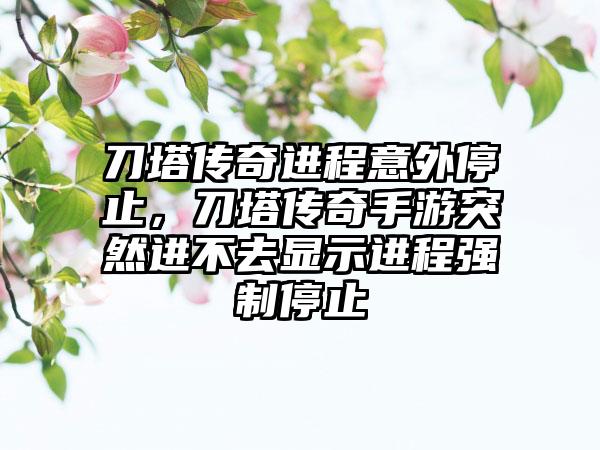 刀塔传奇进程意外停止，刀塔传奇手游突然进不去显示进程强制停止