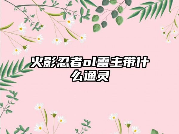 火影忍者ol雷主带什么通灵