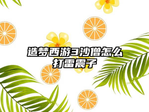 造梦西游3沙僧怎么打雷震子