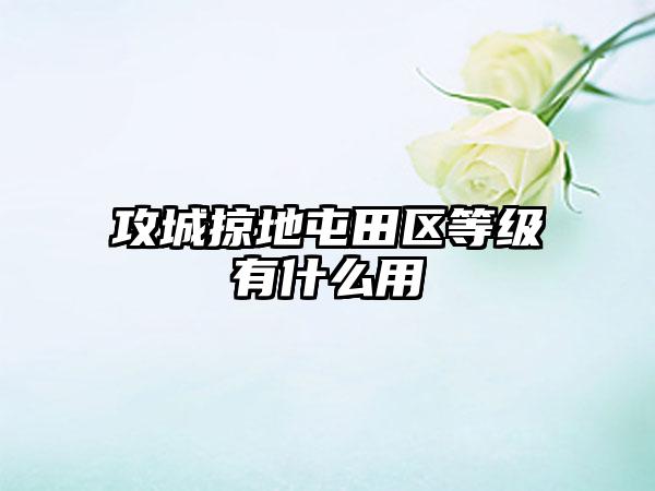 攻城掠地屯田区等级有什么用