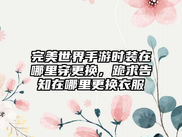完美世界手游时装在哪里穿更换，跪求告知在哪里更换衣服