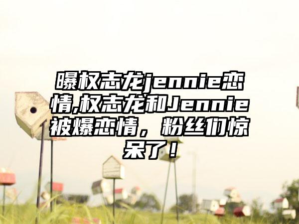 曝权志龙jennie恋情,权志龙和Jennie被爆恋情，粉丝们惊呆了！