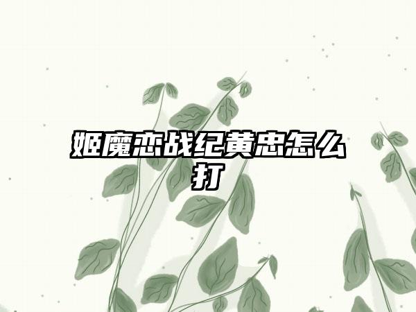 姬魔恋战纪黄忠怎么打