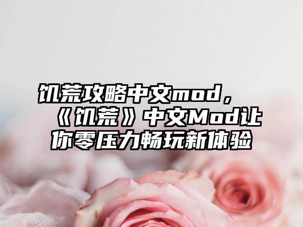 饥荒攻略中文mod，《饥荒》中文Mod让你零压力畅玩新体验