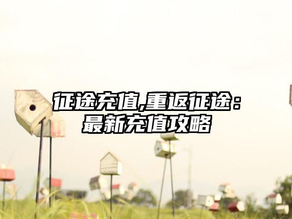 征途充值,重返征途：最新充值攻略