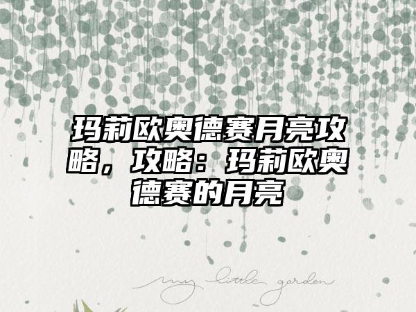 玛莉欧奥德赛月亮攻略，攻略：玛莉欧奥德赛的月亮