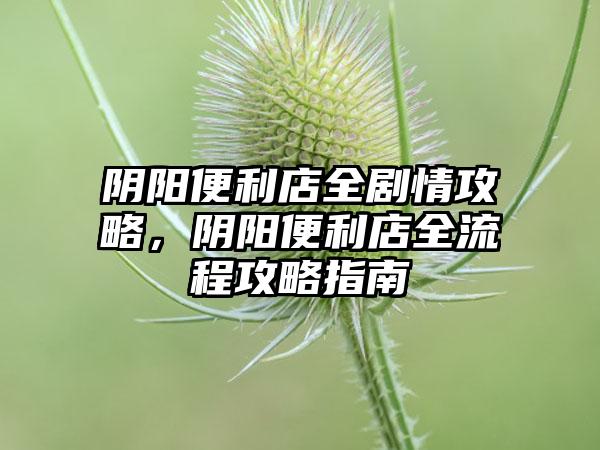 阴阳便利店全剧情攻略，阴阳便利店全流程攻略指南