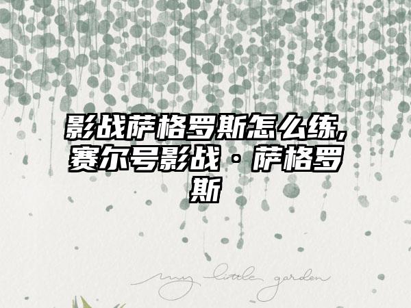 影战萨格罗斯怎么练,赛尔号影战·萨格罗斯