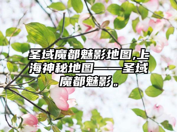 圣域魔都魅影地图,上海神秘地图——圣域魔都魅影。