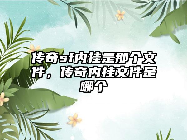 传奇sf内挂是那个文件，传奇内挂文件是哪个