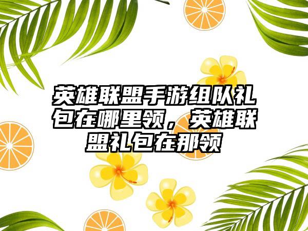 英雄联盟手游组队礼包在哪里领，英雄联盟礼包在那领