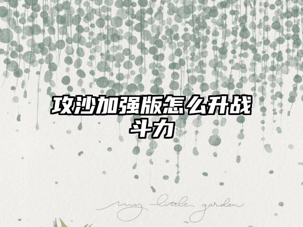 攻沙加强版怎么升战斗力