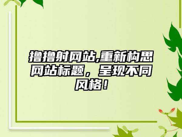 撸撸射网站,重新构思网站标题，呈现不同风格！