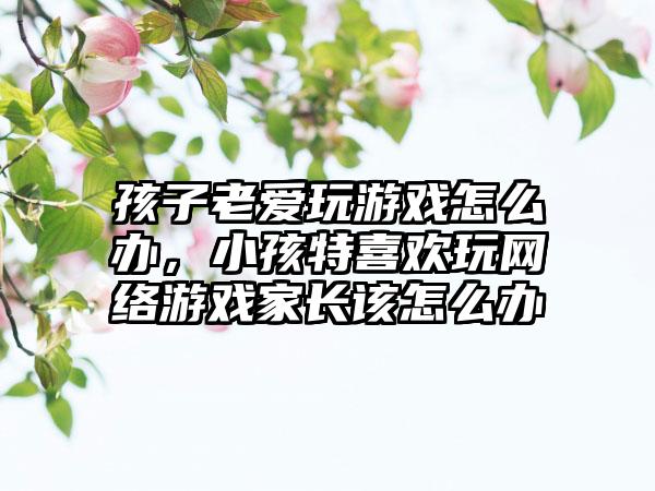 孩子老爱玩游戏怎么办，小孩特喜欢玩网络游戏家长该怎么办