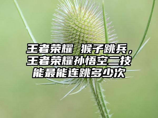 王者荣耀 猴子跳兵，王者荣耀孙悟空二技能最能连跳多少次