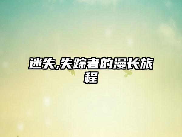 迷失,失踪者的漫长旅程