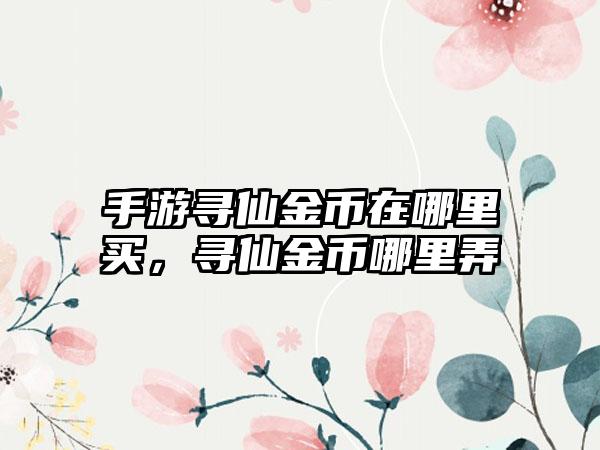 手游寻仙金币在哪里买，寻仙金币哪里弄