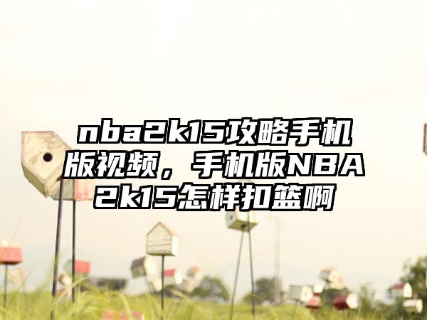 nba2k15攻略手机版视频，手机版NBA2k15怎样扣篮啊
