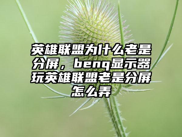 英雄联盟为什么老是分屏，benq显示器玩英雄联盟老是分屏怎么弄