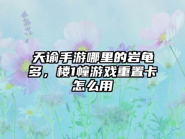 天谕手游哪里的岩龟多，楼1幢游戏重置卡怎么用