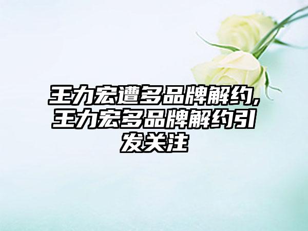 王力宏遭多品牌解约,王力宏多品牌解约引发关注