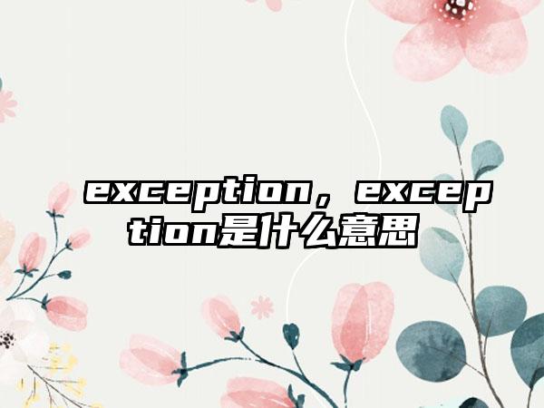 exception，exception是什么意思