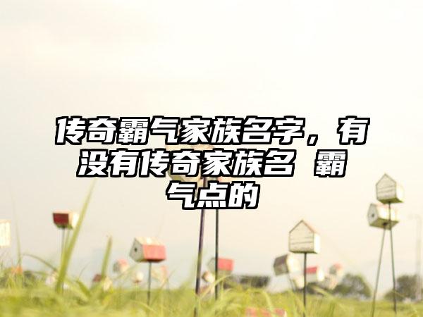 传奇霸气家族名字，有没有传奇家族名 霸气点的
