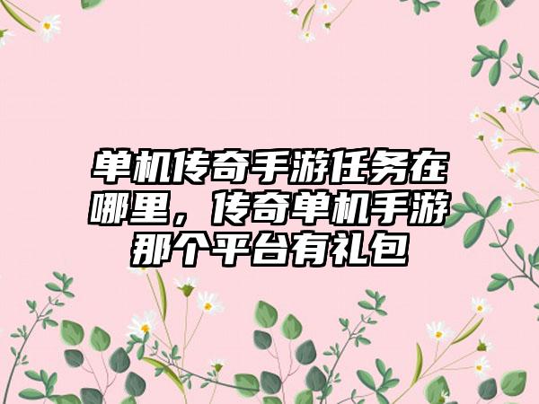 单机传奇手游任务在哪里，传奇单机手游那个平台有礼包
