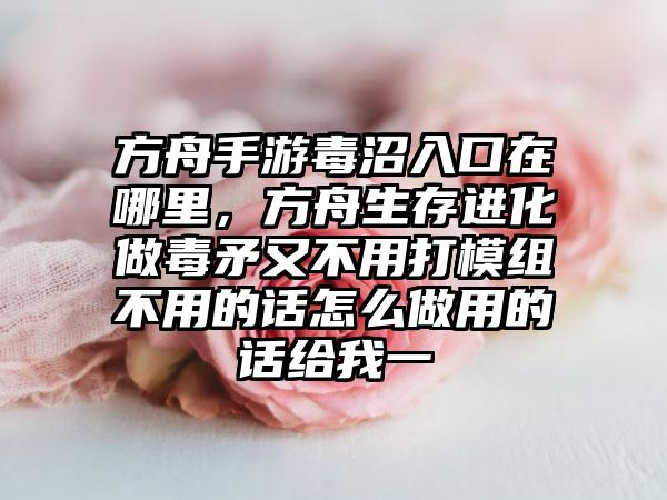 方舟手游毒沼入口在哪里，方舟生存进化做毒矛又不用打模组不用的话怎么做用的话给我一