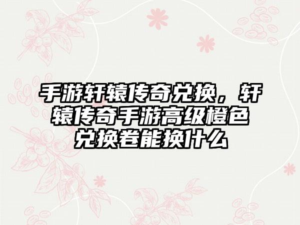 手游轩辕传奇兑换，轩辕传奇手游高级橙色兑换卷能换什么