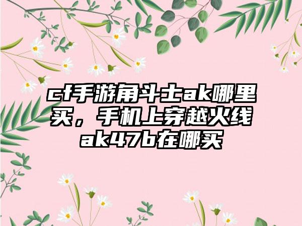 cf手游角斗士ak哪里买，手机上穿越火线ak47b在哪买