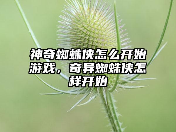 神奇蜘蛛侠怎么开始游戏，奇异蜘蛛侠怎样开始
