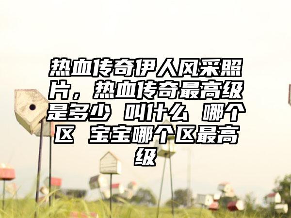 热血传奇伊人风采照片，热血传奇最高级是多少 叫什么 哪个区 宝宝哪个区最高级