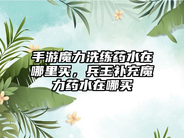 手游魔力洗练药水在哪里买，兵王补充魔力药水在哪买