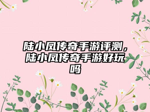 陆小凤传奇手游评测，陆小凤传奇手游好玩吗