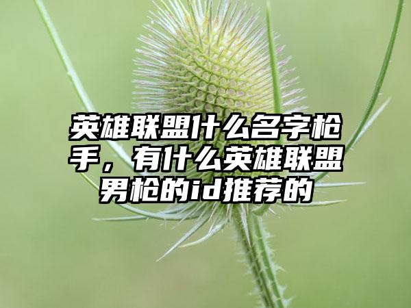 英雄联盟什么名字枪手，有什么英雄联盟男枪的id推荐的