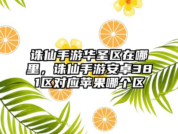 诛仙手游华圣区在哪里，诛仙手游安卓381区对应苹果哪个区