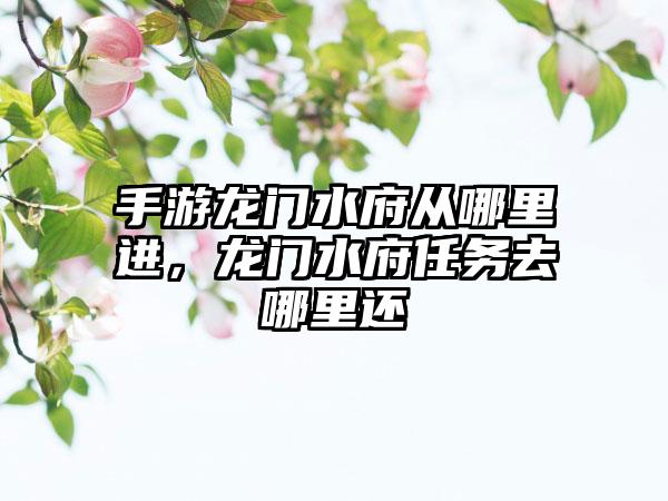 手游龙门水府从哪里进，龙门水府任务去哪里还